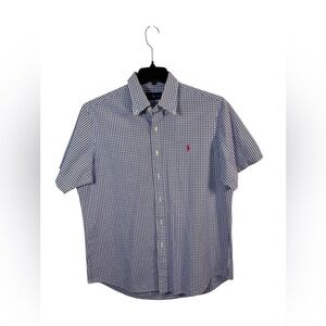 Ralph Lauren Blue and White Checkered Shirt